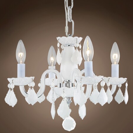 Versailles 6 Light White Chandelier with Crystals, Pink Shade and Pink Crystal Stars Versailles 6 Light White Chandelier with Crystals, Pink Shade and Pink Crystal Stars